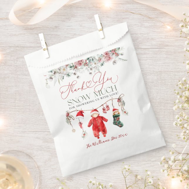 Santa Baby Christmas Baby Shower Gender Neutral Favour Bag (Clipped)