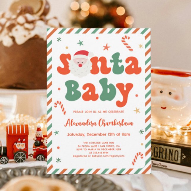 Santa Baby Christmas Baby Shower Gender Neutral Invitation (Creator Uploaded)