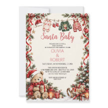 Santa Baby Christmas Baby Shower Invitation