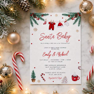 Santa Baby Christmas Baby Shower Invite