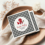 Santa Baby Christmas Baby Shower Napkin<br><div class="desc">Santa Baby Christmas themed baby shower with baby clothes and black buffalo plaid.</div>