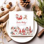 Santa Baby Christmas Baby Shower Napkin<br><div class="desc">Bring holiday cheer to your celebration with these Santa Baby Christmas Baby Shower Napkins. Perfect for adding a playful touch to your table while celebrating your little one in style! Matching items in our store Cava party design</div>