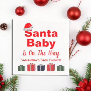 Santa Baby Christmas Baby Shower Napkin