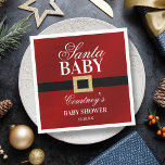 Santa Baby | Christmas Baby Shower Napkin<br><div class="desc">Celebrate in style with these trendy baby shower napkins. This design is easy to personalize with your special event wording and your guests will be thrilled when they see these fabulous napkins.</div>