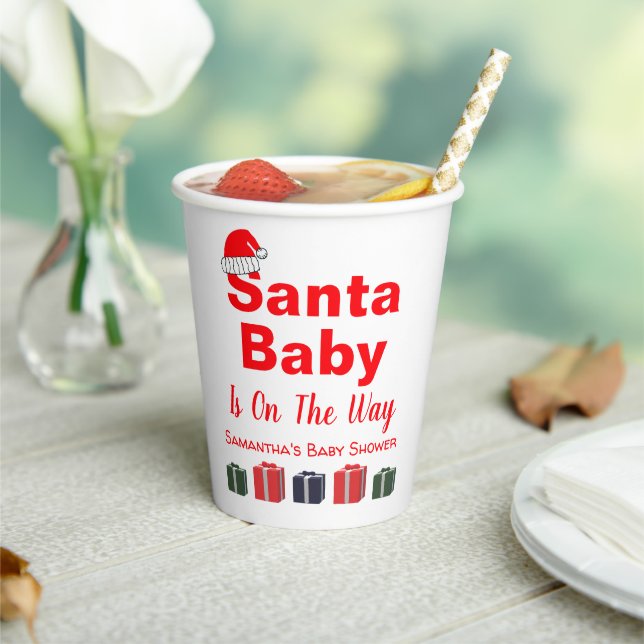 Santa Baby Christmas Baby Shower Paper Cups (Insitu)