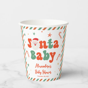 Santa Baby Christmas Baby Shower Paper Cups