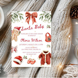 Santa Baby Christmas Baby Shower Party Invitation