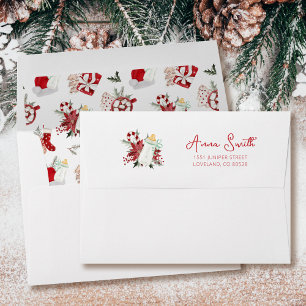 Santa Baby Christmas Baby Shower Return Address Envelope