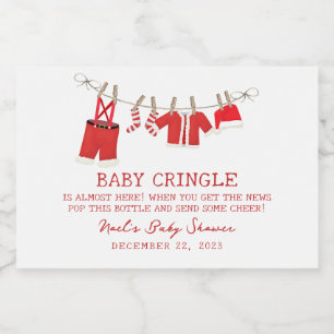 Santa Baby Christmas Baby Shower Sparkling Wine Label