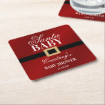 Santa Baby | Christmas Baby Shower Square Paper Coaster<br><div class="desc">Celebrate in style with these trendy baby shower coasters. This design is easy to personalize with your special event wording and your guests will be thrilled when they see these fabulous coasters. Matching items can be found in the collection.</div>