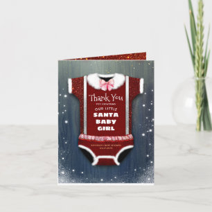 Santa Baby Christmas Baby Shower Thank You Card