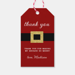 Santa Baby Christmas Baby Shower Thank You Gift Tags