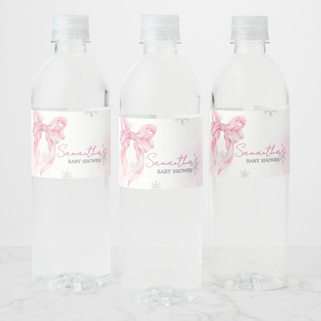 Santa Baby Christmas Baby Shower Water Bottle Label (Bottles)