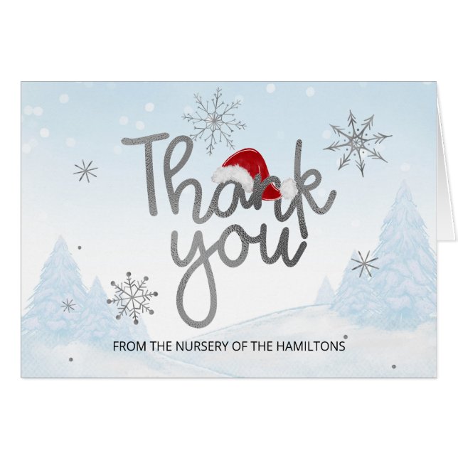 Santa Baby Christmas Boy Baby Shower Thank You (Front Horizontal)