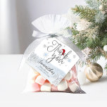Santa Baby Christmas Boy Baby Shower Thank You Favour Tags<br><div class="desc">Adorable calligraphy with snowflakes,  winter-themed baby shower invitations. Easy to personalize with your details. Check the collection to find matching items as enclosure cards.</div>