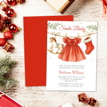 Santa Baby Christmas Clothesline Girl Baby Shower