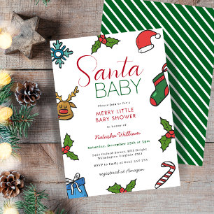Santa Baby Christmas Gender Neutral Baby Shower Invitation