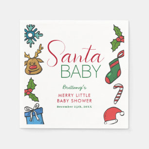 Santa Baby Christmas Gender Neutral Baby Shower  Napkin