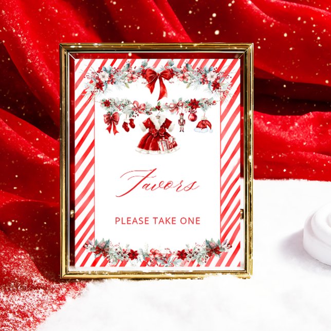 Santa Baby Christmas Girl Baby Shower Favours Poster (Creator Uploaded)