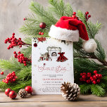 Santa Baby Christmas Girl Baby Shower Invitation<br><div class="desc">The Santa Baby Christmas Girl Baby Shower Invitation is a delightful and festive celebration theme, combining the magic of Christmas with the joy of welcoming a baby girl. Central to the design is a dressed in a charming burgundy dress, which exudes a cozy holiday feel. The dress is beautifully embellished...</div>