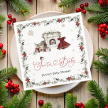Santa Baby Christmas Girl Baby Shower Napkin<br><div class="desc">This item creates a festive atmosphere perfect for celebrating a winter baby shower,  blending the warmth of the Christmas season with the excitement of welcoming a new baby. Matching items are available.</div>
