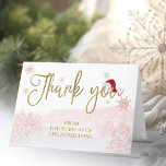 Santa Baby Christmas Girl Baby Shower Thank You<br><div class="desc">Adorable calligraphy with snowflakes,  winter-themed baby shower invitations. Easy to personalised with your details. Check the collection to find matching items as enclosure cards.</div>