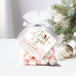 Santa Baby Christmas Girl Baby Shower Thank You Favour Tags<br><div class="desc">Adorable calligraphy with snowflakes,  winter-themed baby shower invitations. Easy to personalize with your details. Check the collection to find matching items as enclosure cards.</div>