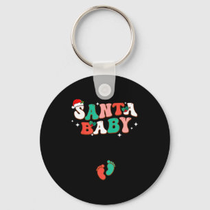 Santa Baby Christmas Pregnancy Announcement Pregna Keychain