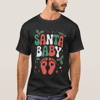 Santa Baby Christmas Pregnancy Pregnant Mom Xmas T-Shirt