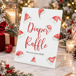 Santa Baby Christmas Shower Diaper Raffle Sign