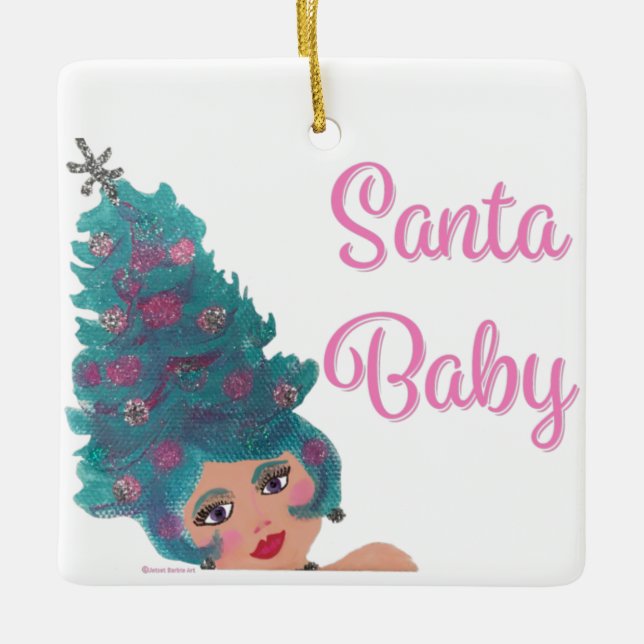 Santa Baby Christmas Tree Hair Ornament (Front)