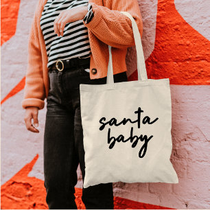 Santa Baby Christmas Trendy Modern Minimalist Tote Bag
