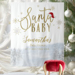 Santa Baby Christmas Winter Baby Shower Backdrop Tapestry<br><div class="desc">Adorable calligraphy with snowflakes,  winter-themed baby shower invitations. Easy to personalize with your details. Check the collection to find matching items as enclosure cards.</div>