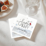 Santa Baby Christmas Winter Baby Shower Napkins<br><div class="desc">Adorable calligraphy with snowflakes,  winter-themed baby shower invitations. Easy to personalize with your details. Check the collection to find matching items as enclosure cards.</div>