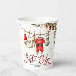 Santa Baby Christmas Winter Baby Shower Paper Cups