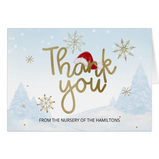 Santa Baby Christmas Winter Baby Shower Thank You (Front Horizontal)