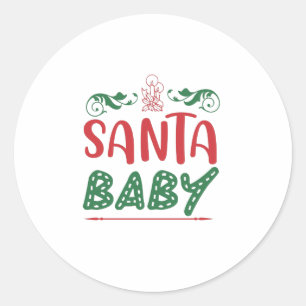 Santa Baby Classic Round Sticker