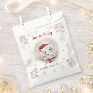Santa Baby Elephant Christmas Boy Baby Shower Favour Bag