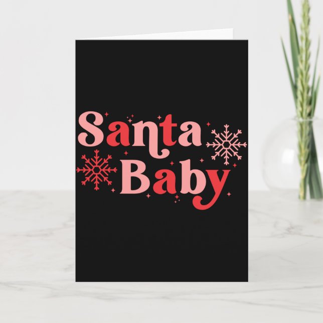 Santa Baby Fun Holiday Tygraphy Design  Card (Front)