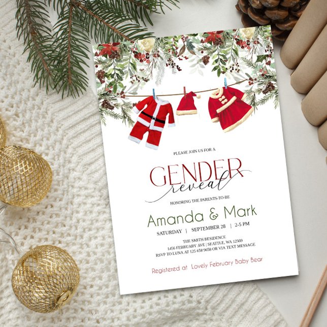  Santa Baby Gender Reveal Invitation (Creator Uploaded)