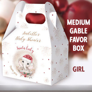 Santa Baby Girl Christmas Baby Shower Medium Favor Box