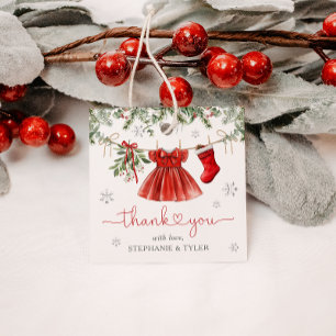 Santa Baby Girl Winter Christmas Baby Shower Favour Tags