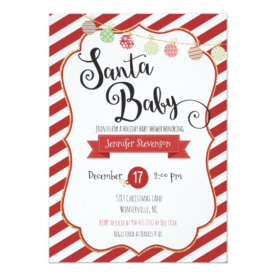 Santa Baby Holiday Baby Shower Invitation