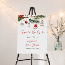 Santa Baby Holiday Christmas Baby Shower Welcome
