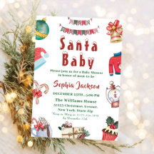 Santa Baby Holiday winter Christmas Baby Shower