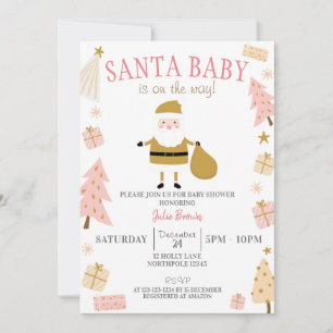 Santa Baby is on the way, Christmas Baby Shower Invitation