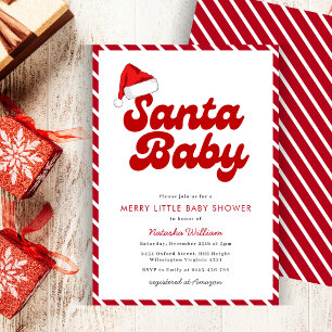 Santa Baby Merry Little Christmas Baby Shower  Invitation