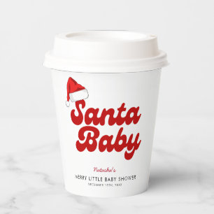 Santa Baby Merry Little Christmas Baby Shower  Paper Cups