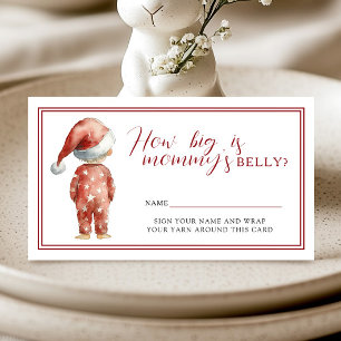 Santa Baby Mommy Belly Christmas Shower Game Enclosure Card