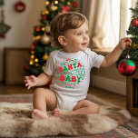 Santa Baby Personalized Retro Christmas Baby Bodysuit<br><div class="desc">Snuggle your little one in holiday style with this retro “Santa Baby” personalized body suit! Featuring festive red and green lettering, adorable snowflakes, jingle bells, and evergreen trees, this joyful design brings big Christmas cheer in a tiny package. Add your baby’s name for an extra special touch. Perfect for holiday...</div>